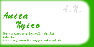 anita nyiro business card